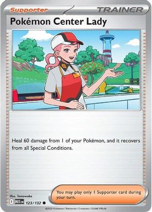 Pokemon Center Lady 123/132  - Reverse Holofoil ME01 Mega Evolution - Common