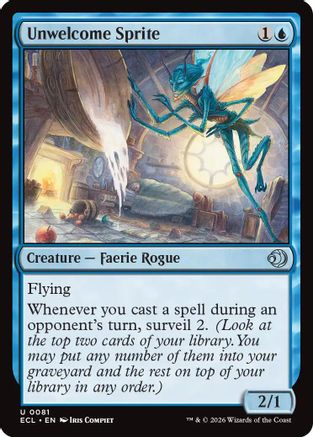 Unwelcome Sprite (ECL-081) - Lorwyn Eclipsed Foil