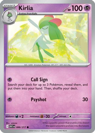 Kirlia 088  - Reverse Holofoil ME Ascended Heroes - Common