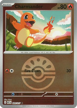 Charmander (Quick Ball) 020  - Reverse Holofoil ME Ascended Heroes - Common