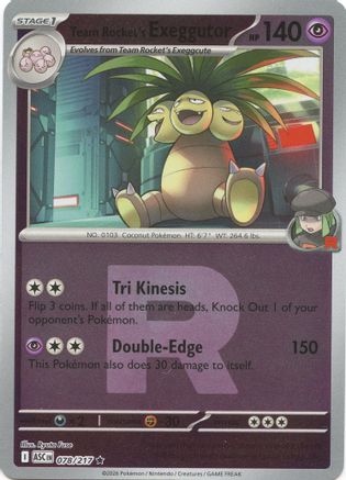 Team Rocket's exeggutor (Team Rocket) 078  - Reverse Holofoil ME Ascended Heroes - Rare