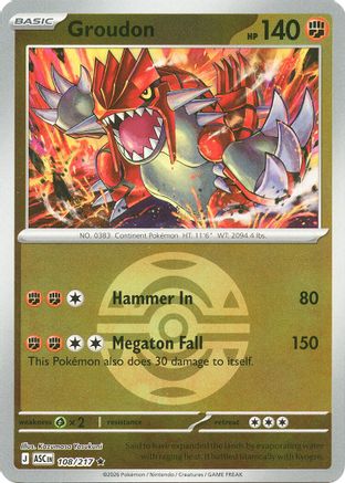 Groudon (Dusk Ball) 108  - Reverse Holofoil ME Ascended Heroes - Rare