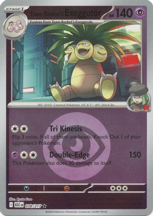Team Rocket's exeggutor (Energy Symbol Pattern) 078  - Reverse Holofoil ME Ascended Heroes - Rare