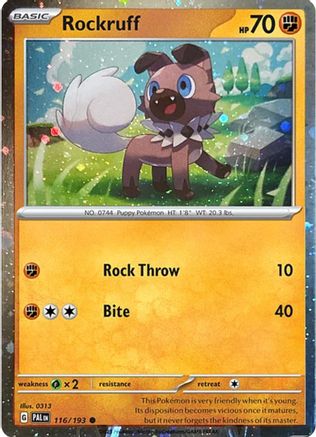 Rockruff 116/193  - Holofoil Blister Exclusives - Common