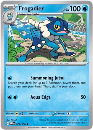 Frogadier 021/086  - Reverse Holofoil ME04 Chaos Rising - Common