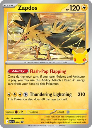 Zapdos 098  - Holofoil ME Mega Evolution Promo - Promo
