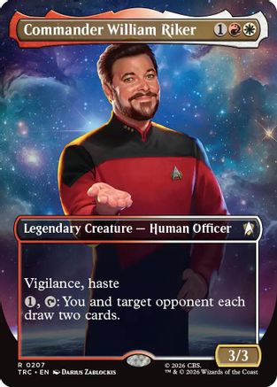 Commander William Riker (Borderless) (TRC-207) - Commander: Star Trek Foil