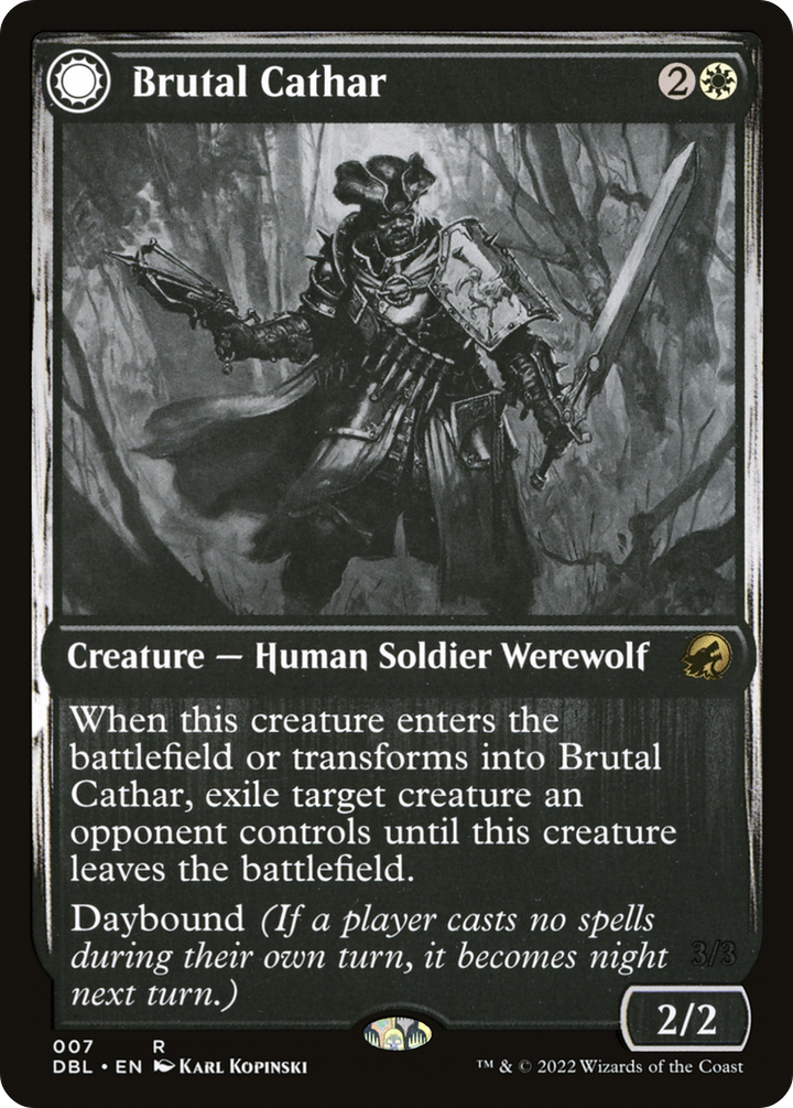 Brutal Cathar (DBL-007) - Innistrad: Double Feature: (Double Faced Transform)