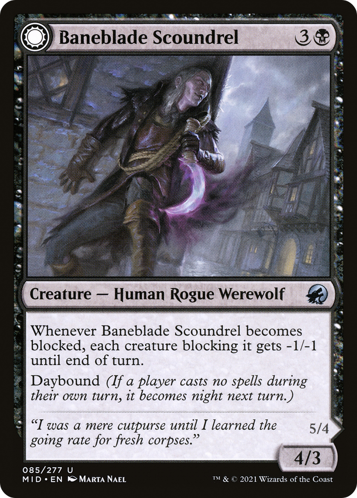 Baneblade Scoundrel (MID-085) - Innistrad: Midnight Hunt: (Double Faced Transform) Foil