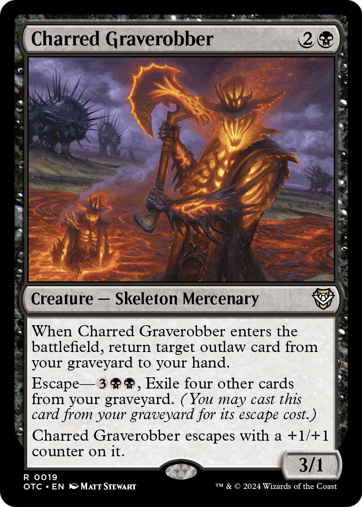 Charred Graverobber (OTC-019) - Outlaws of Thunder Junction Commander