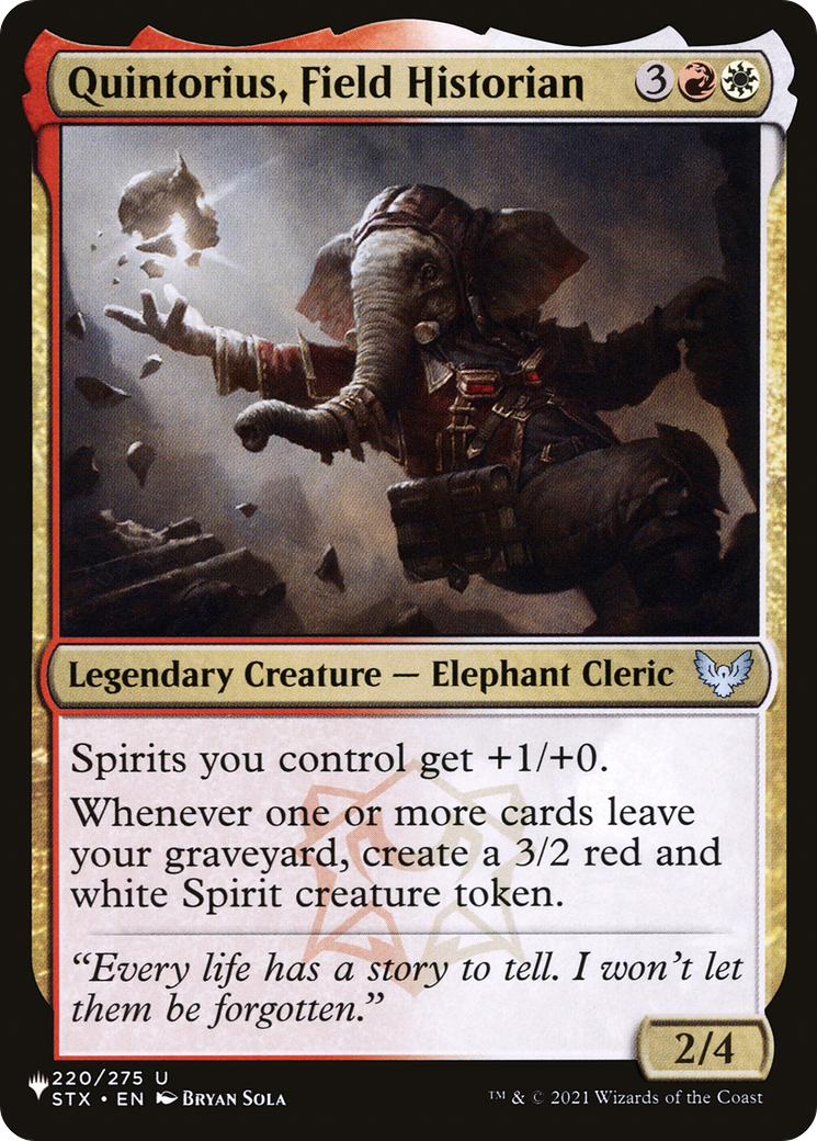 Quintorius, Field Historian (LIST-220/275) - The List