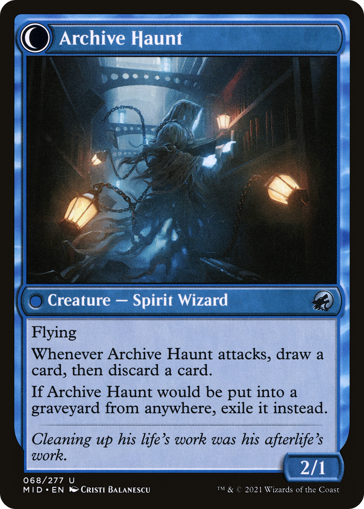Overwhelmed Archivist (MID-068) - Innistrad: Midnight Hunt: (Double Faced Transform)
