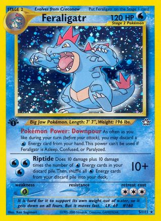 Feraligatr (5)/111  - Unlimited Holofoil Neo Genesis - Holo Rare
