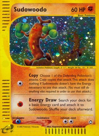 Sudowoodo (H24)/H32  - Holofoil Aquapolis - Holo Rare