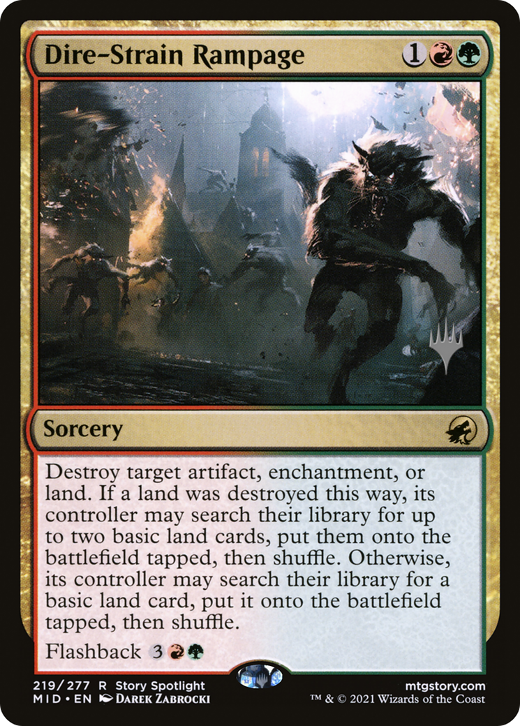 Dire-Strain Rampage (PPMID-219) - Innistrad: Midnight Hunt Promos Foil