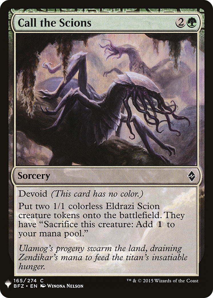 Call the Scions (LIST-165) - The List: (devoid)