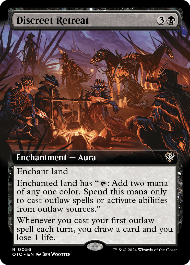 Discreet Retreat (Extended Art) (OTC-056) - Outlaws of Thunder Junction Commander: (Extended Art)