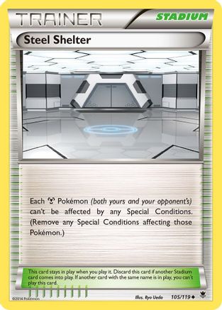 Steel Shelter 105  - Reverse Holofoil XY  Phantom Forces - Uncommon