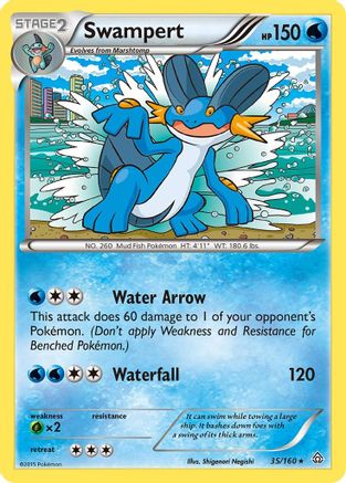 Swampert 035/160  - Reverse Holofoil XY  Primal Clash - Rare