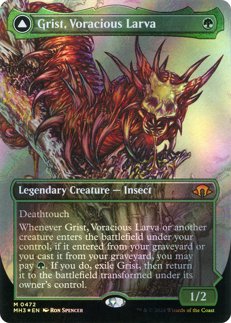 Grist, Voracious Larva (Borderless) (Textured Foil) (MH3-472) - Modern Horizons 3 (Borderless) Foil