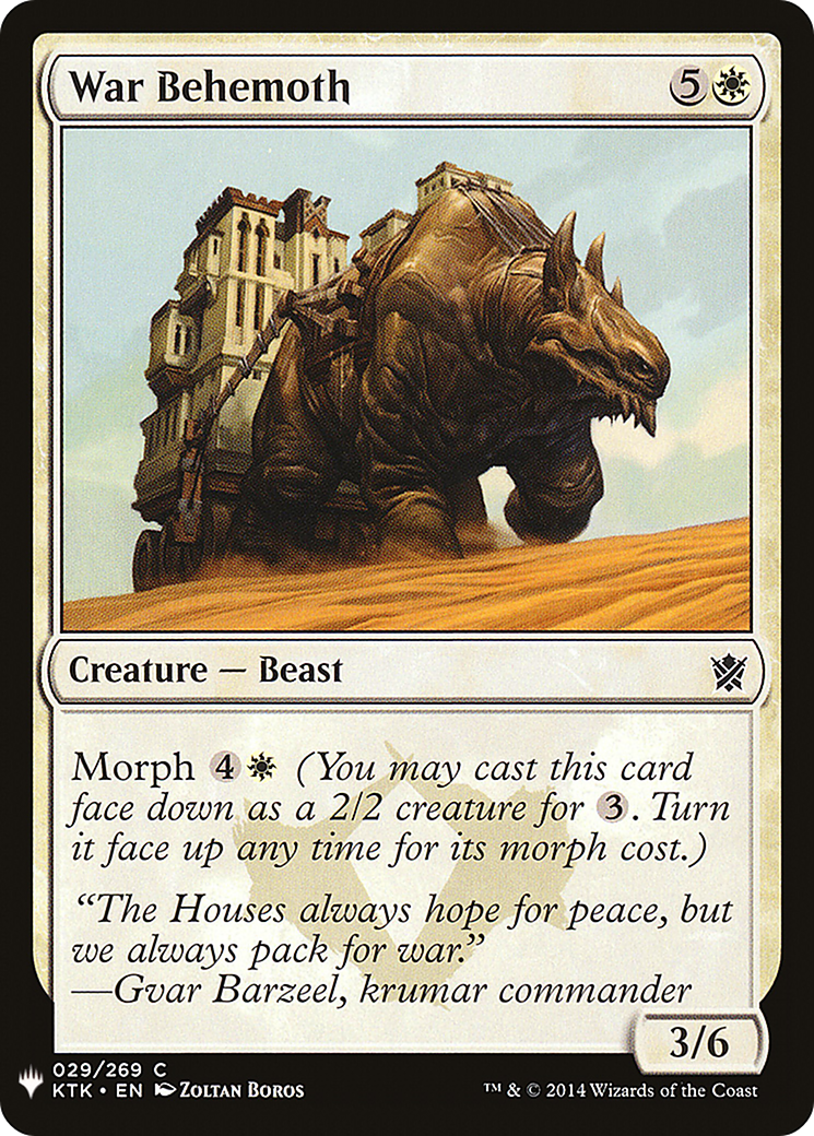 War Behemoth (LIST-029) - The List