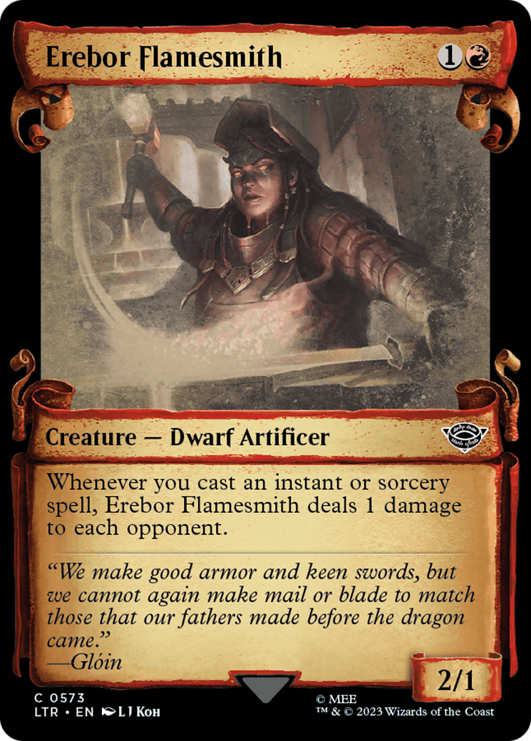 Erebor Flamesmith (Showcase Scrolls) (LTR-573) - The Lord of the Rings: Tales of Middle-earth: (Showcase) Foil