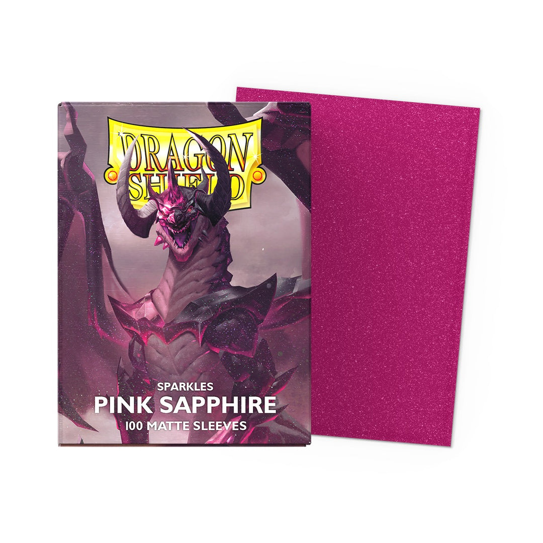 Dragon Shield Sleeves: Standard Matte Sparkles – Pink Sapphire 100CT — box