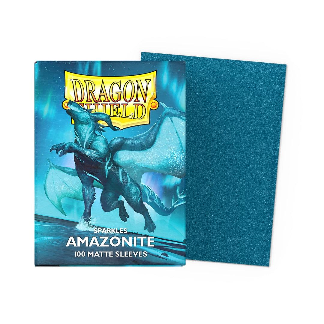 Dragon Shield Sleeves: Standard Matte Sparkles – Amazonite 100CT — box