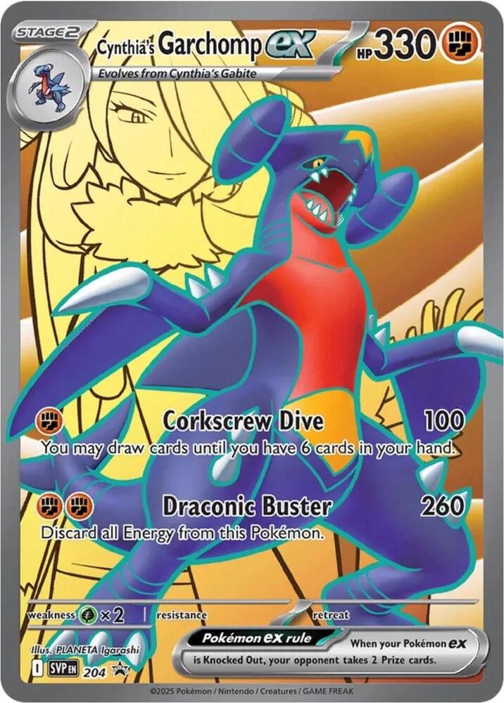 Cynthia's Garchomp ex 204 SVP PSA Mint 9
