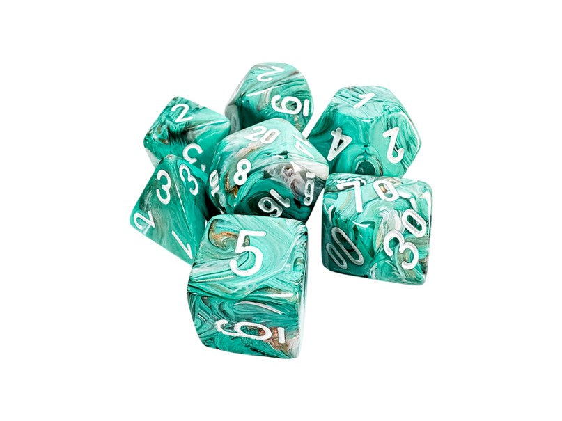 Chessex Marble Oxi-Copper/White Megahedral 7-Die Set