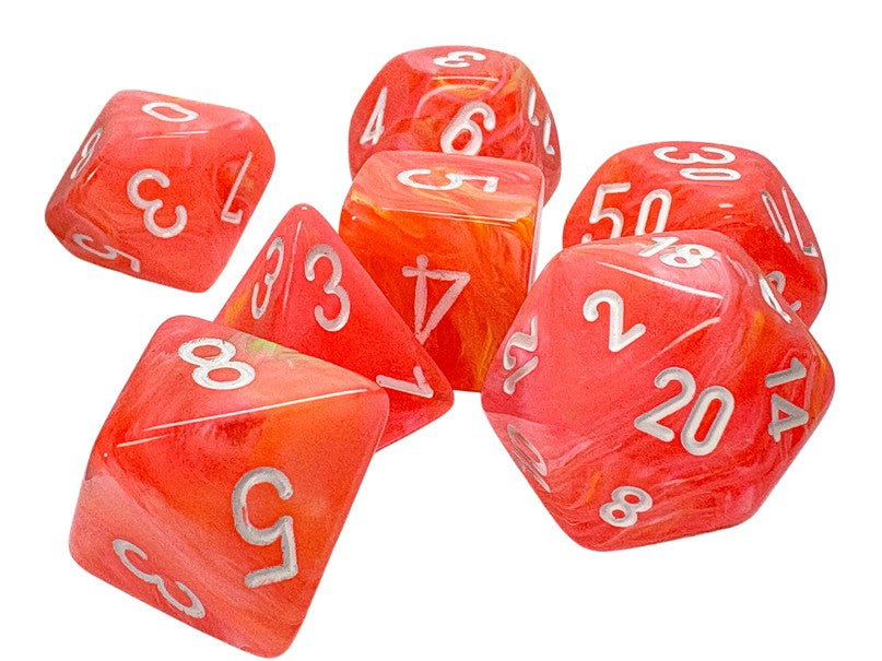 Chessex Festive Dahlia/White Megahedral 7-Die Set