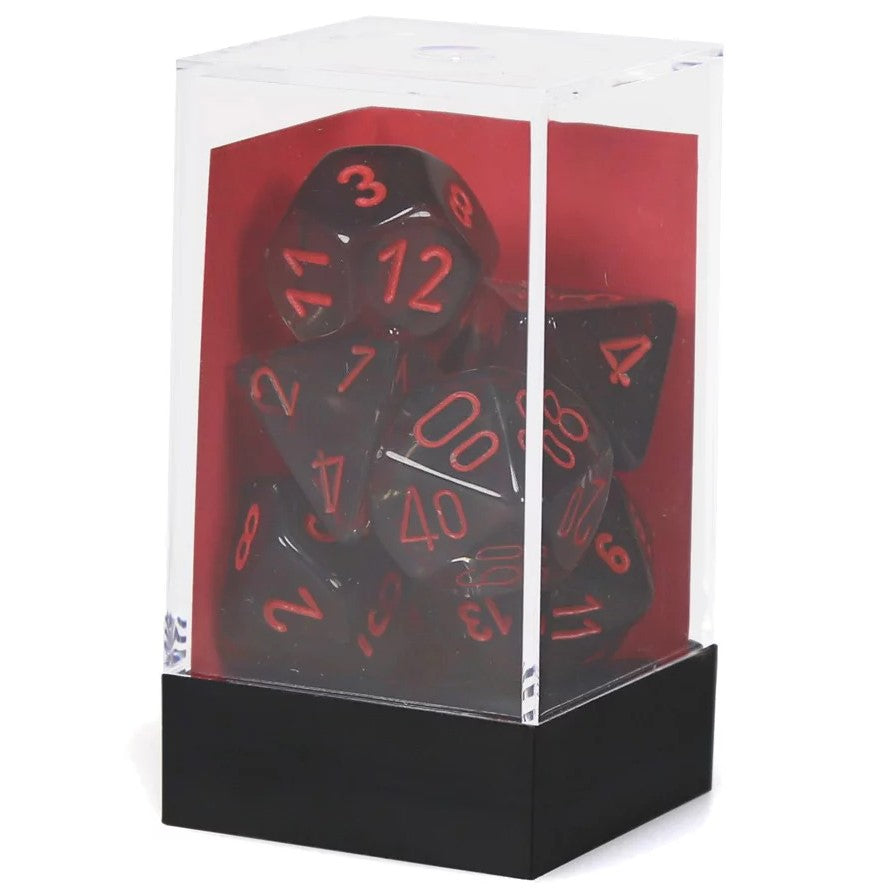 Chessex Translucent Smoke/Red 7-Die Set