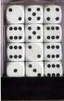 Chessex Opaque Black/White 12mm D6 Block (36)