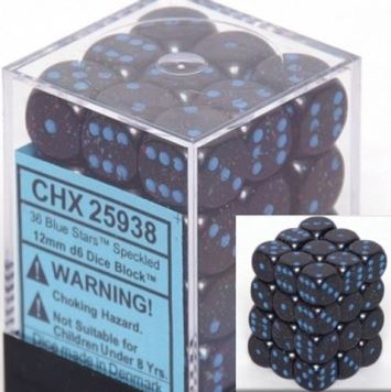 Chessex Speckled Blue Stars 12mm D6 Block (36)