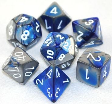 Chessex Gemini Blue/Steel 7-Die Set