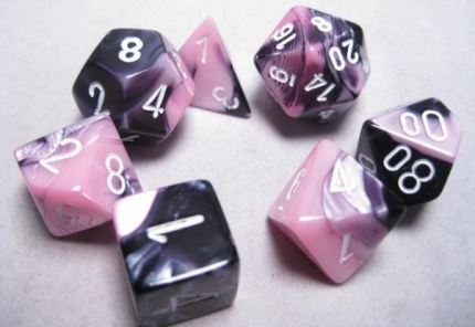 Chessex Gemini Black-Pink/White 7-Die Set