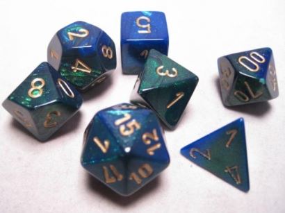 Chessex Gemini Blue-Green/Gold 7-Die Set