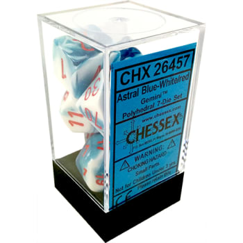 Chessex Gemini Astral Blue-White/Red 7-Die Set