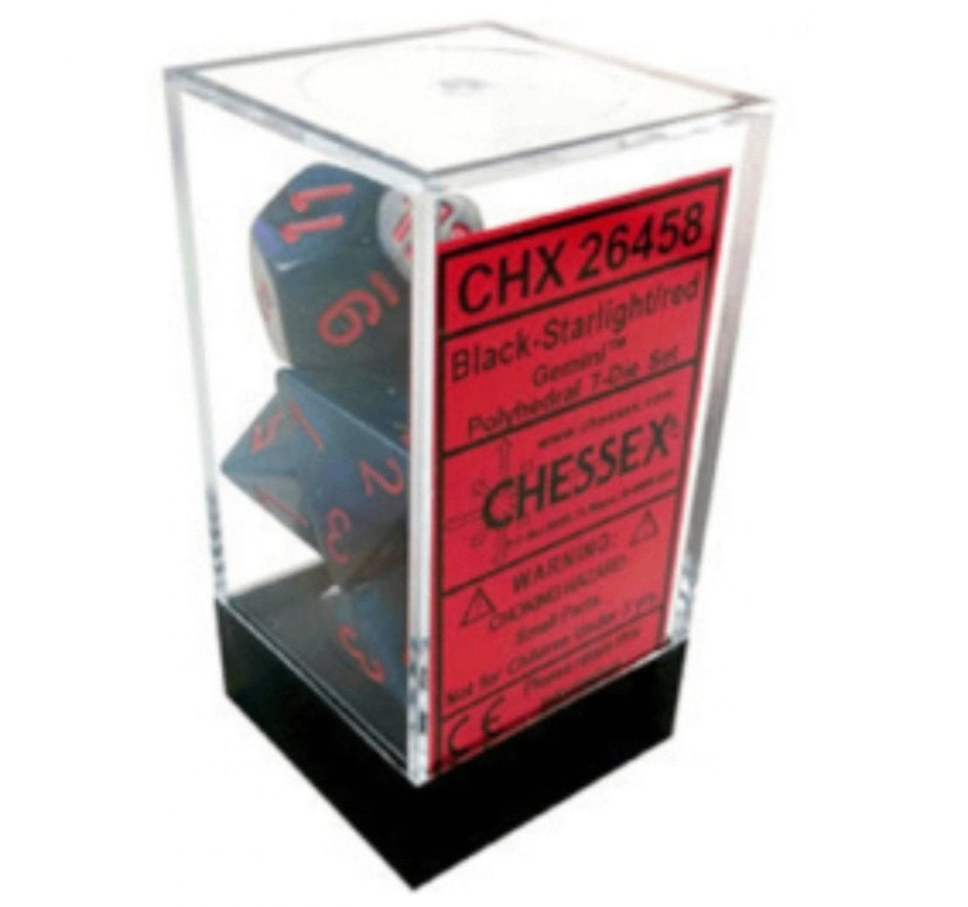 Chessex Gemini Black-Starlight/Red 7-Die Set
