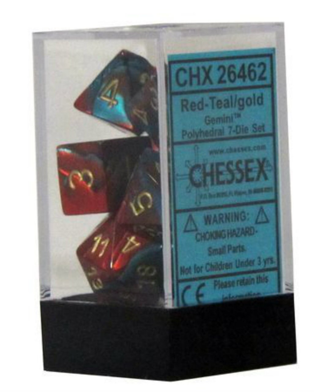 Chessex Gemini Red-Teal/Gold 7-Die Set