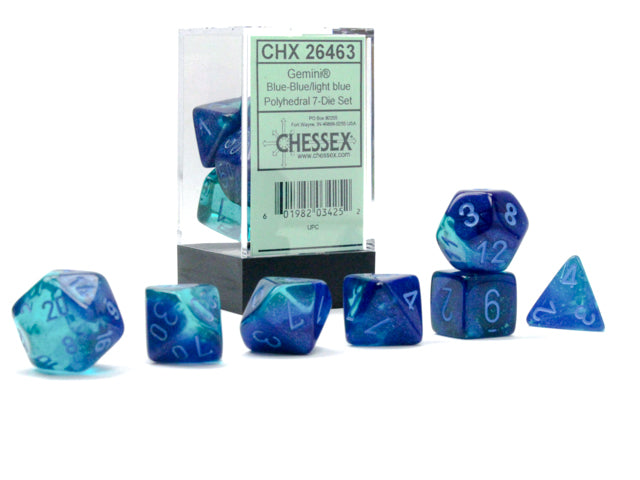 Chessex Gemini Blue-Blue/Light Blue 7-Die Set