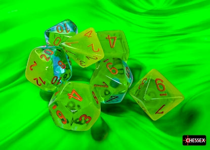 Chessex Gemini Plasma Green-Teal/Orange 7-Die Set