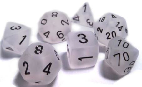 Chessex Frosted Clear/Black 7-Die Set