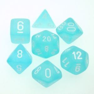 Chessex Frosted Teal/White 7-Die Set