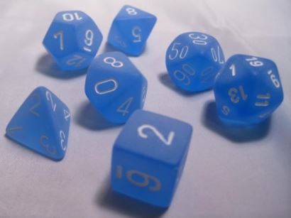 Chessex Frosted Blue/White 7-Die Set