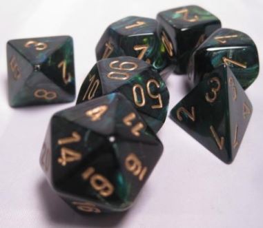 Chessex Scarab Jade/Gold 7-Die Set