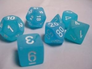Chessex Frosted Caribbean/White 7-Die Set