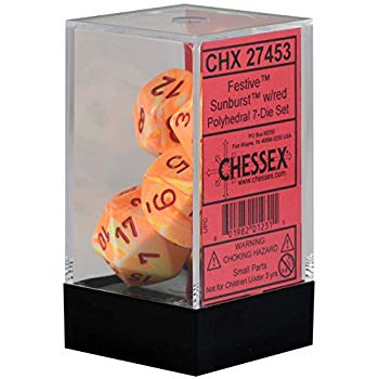 Chessex Festive Sunburst/Red 7-Die Set