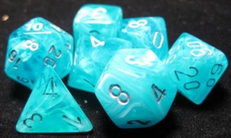 Chessex Cirrus Aqua/Silver 7-Die Set