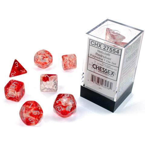 Chessex Nebula Red/Silver Luminary 7-Die Set